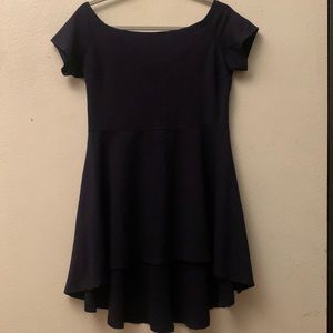 Sarin Mathew’s dark blue dress